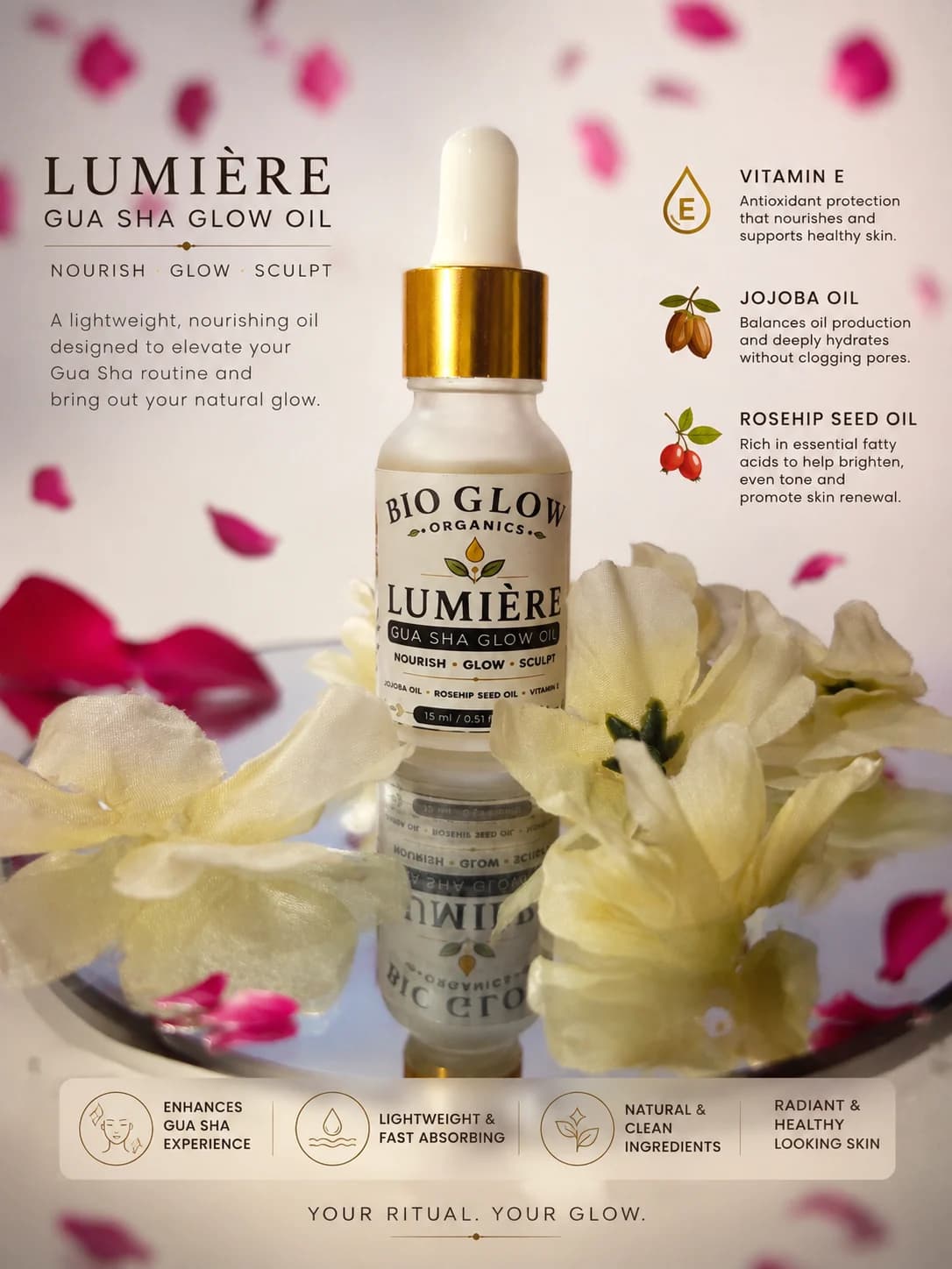 Lumiere Gua sha face oil with gua sha